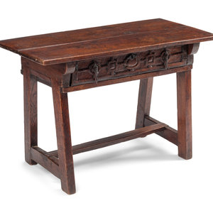 A Spanish Baroque Oak Side Table 17th 2f798a
