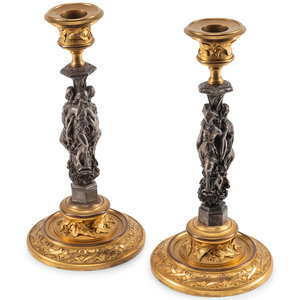 A Pair of Continental Gilt Bronze