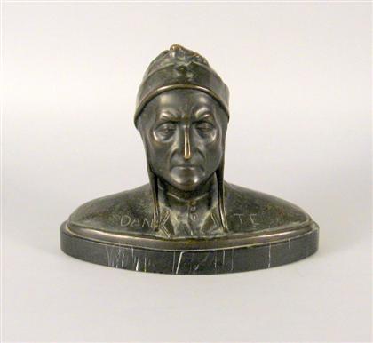 Continental bronze bust of Dante 4bf63