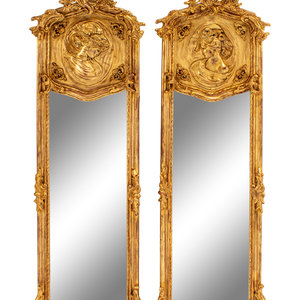 A Pair of Rococo Style Gilded Pier