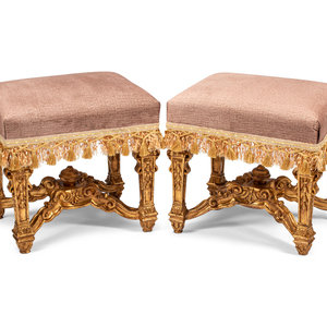 A Pair of Louis XIV Style Giltwood