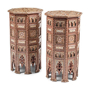 A Pair of Levantine Marquetry and