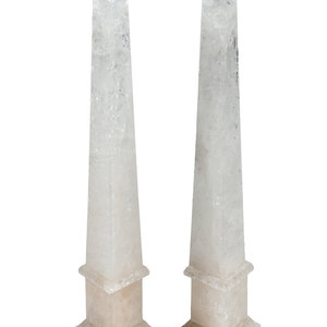 A Pair of Rock Crystal Obelisks 20th 2f7ab2
