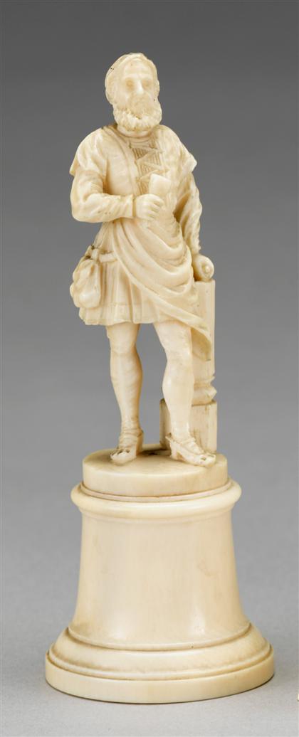 German carved ivory figure    19th century