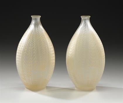 Two Lalique 'Acacia' pattern glass
