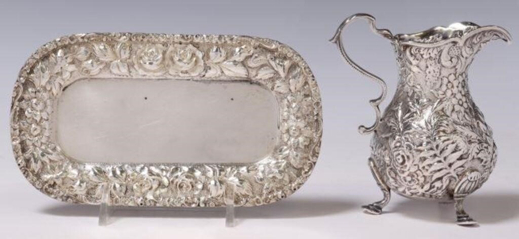(2) REPOUSSE SILVER STIEFF TRAY