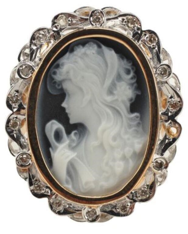 ESTATE 14KT YELLOW GOLD CAMEO  2f7c6d