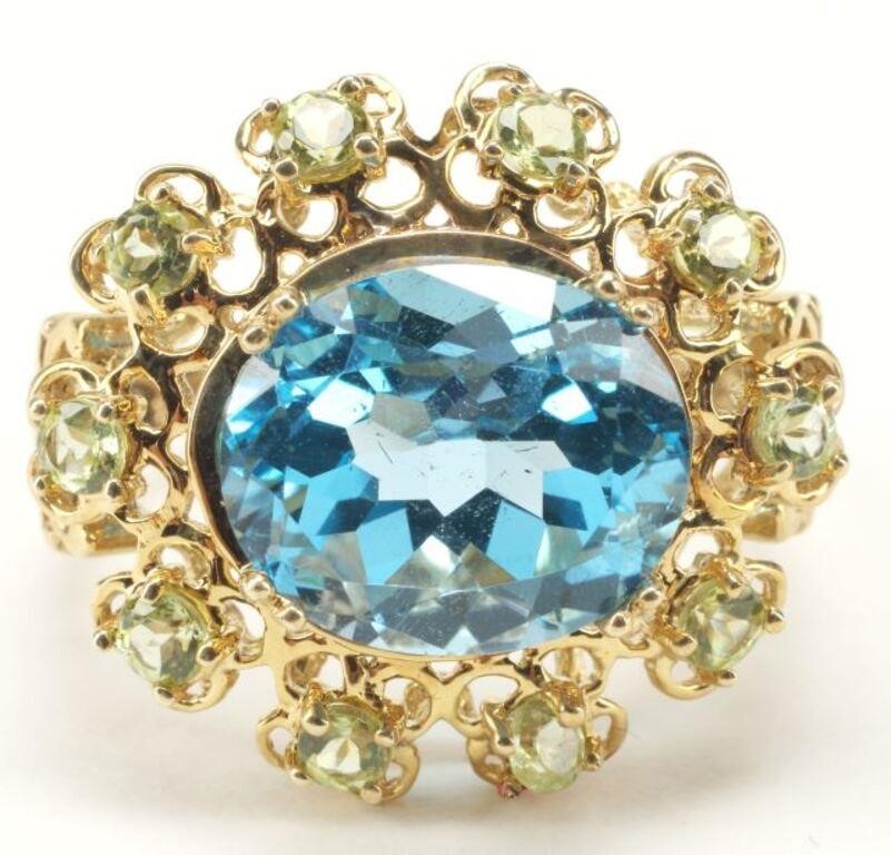 ESTATE 10KT YELLOW GOLD BLUE TOPAZ 2f7c6e