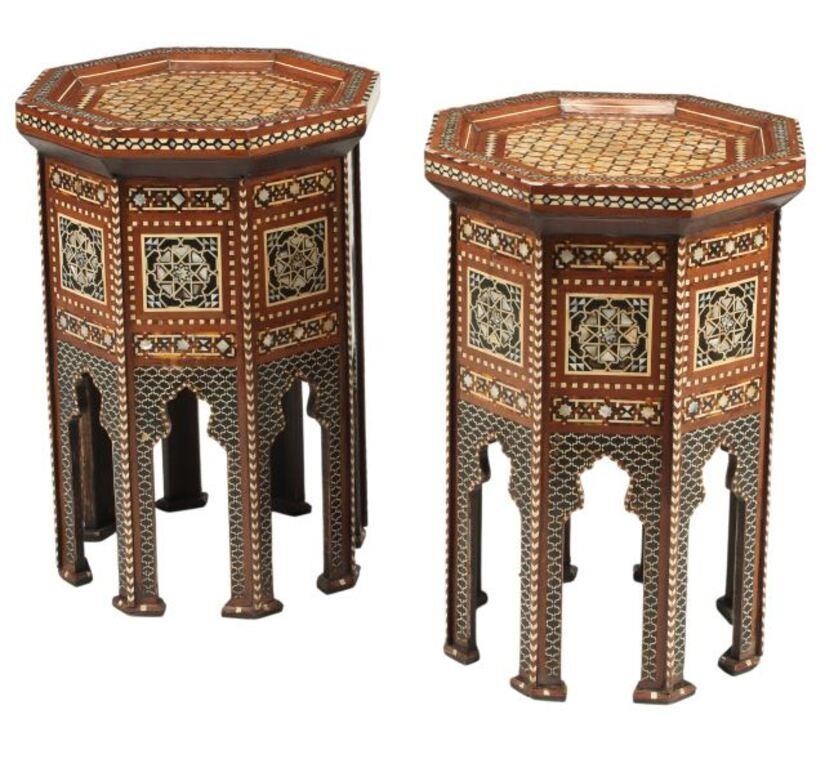 (2) MOORISH STYLE SHELL INLAID