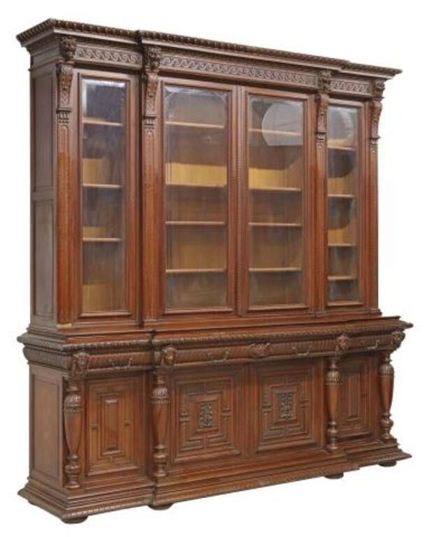 MONUMENTAL FRENCH WALNUT BREAKFRONT 2f7cf3