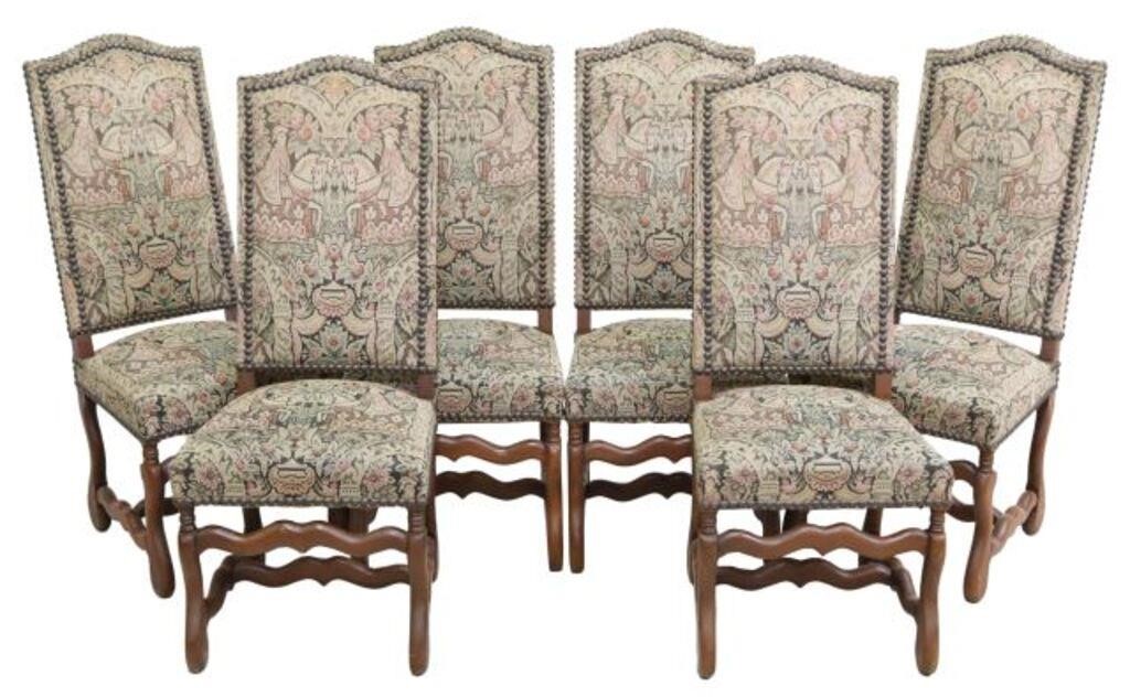 6 FRENCH LOUIS XIV STYLE UPHOLSTERED 2f7cff