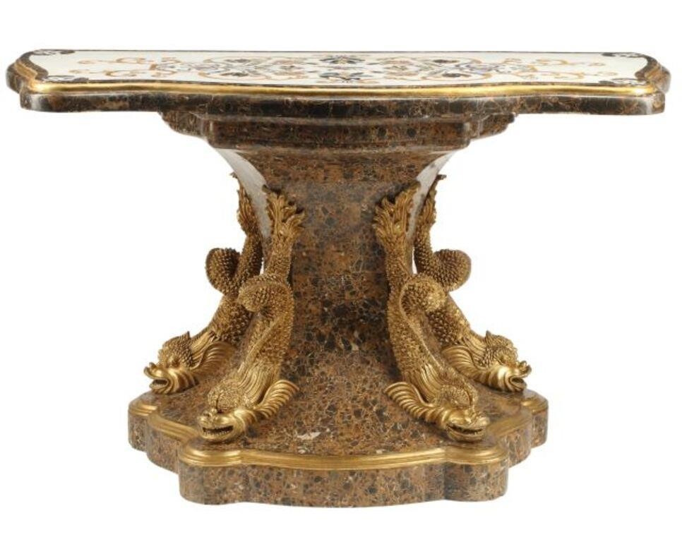 PIETRA DURA TOP CONSOLE TABLE WITH