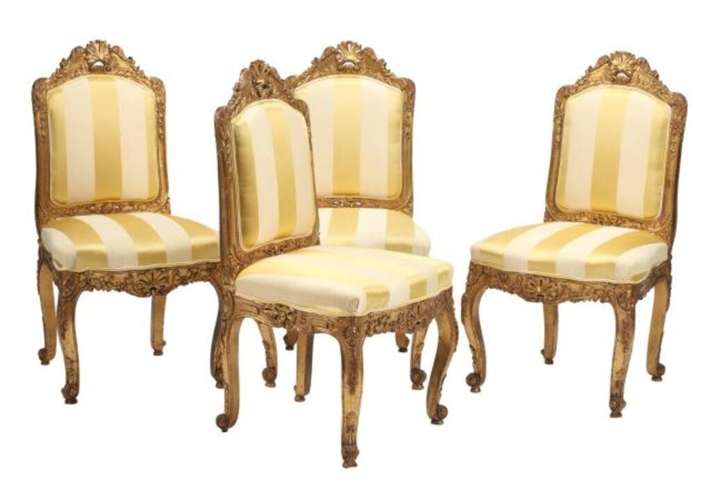 4 LOUIS XV STYLE CARVED GILT 2f7d16