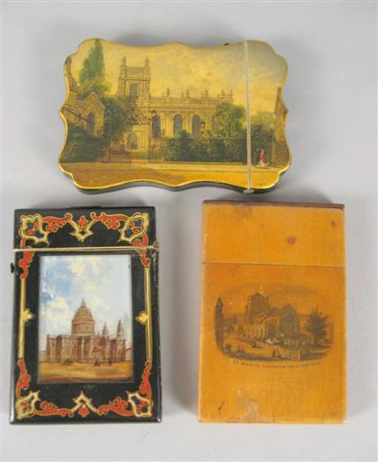 Three Victorian card cases 19th 4bfb6