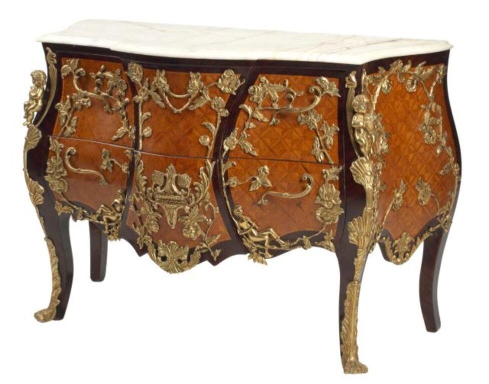 LOUIS XV STYLE MARBLE TOP ORMOLU MOUNTED 2f7d2d