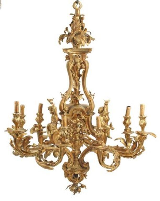 LOUIS XV STYLE BRONZE DORE 15-LIGHT