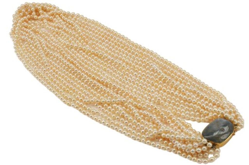 ESTATE 12 STRAND PEARL 18KT GOLD 2f7d4c