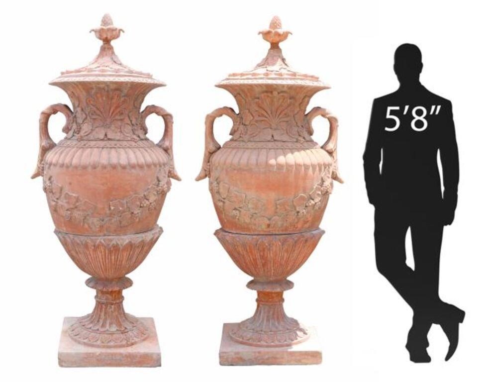  2 MONUMENTAL TERRACOTTA COVERED 2f7d44