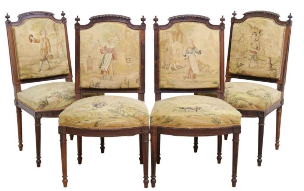  4 LOUIS XVI STYLE ROSEWOOD TAPESTRY 2f7d67