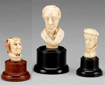 Three Continental ivory busts 
