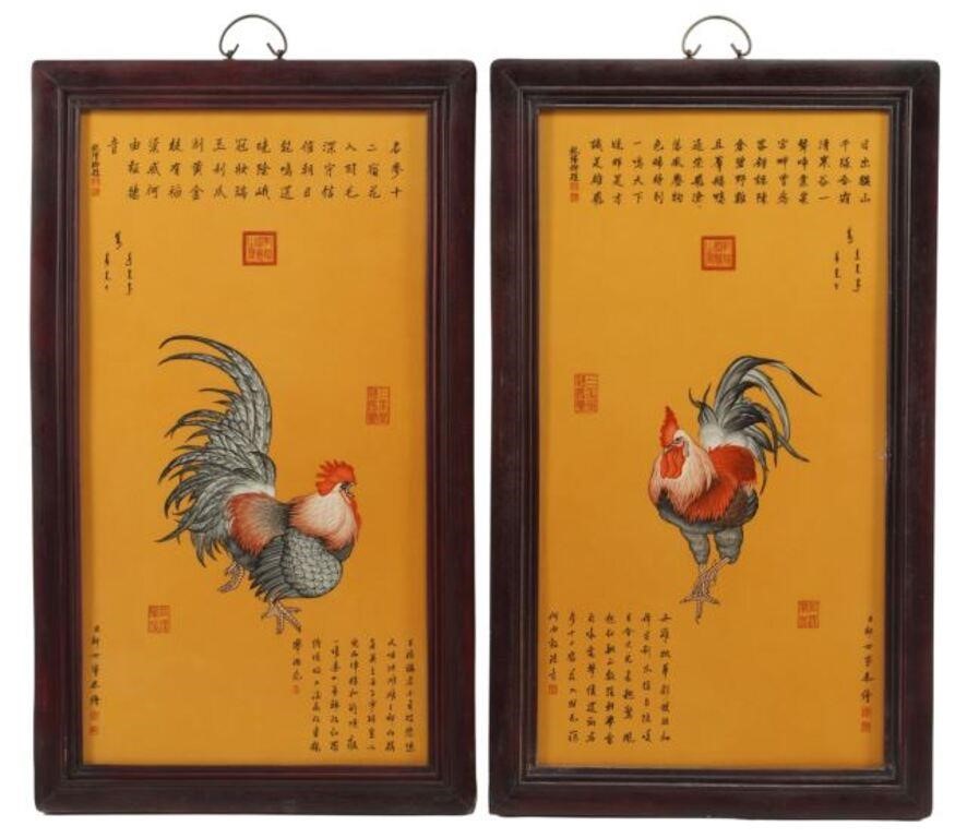  2 FRAMED CHINESE PORCELAIN PLAQUES 2f7d90