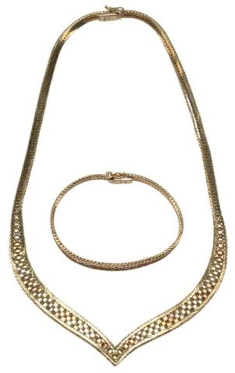 (2) ESTATE ITALIAN 14KT GOLD NECKLACE