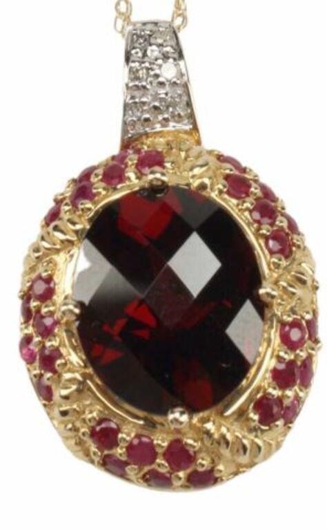 ESTATE 14KT YG DIAMOND GARNET 2f7dac