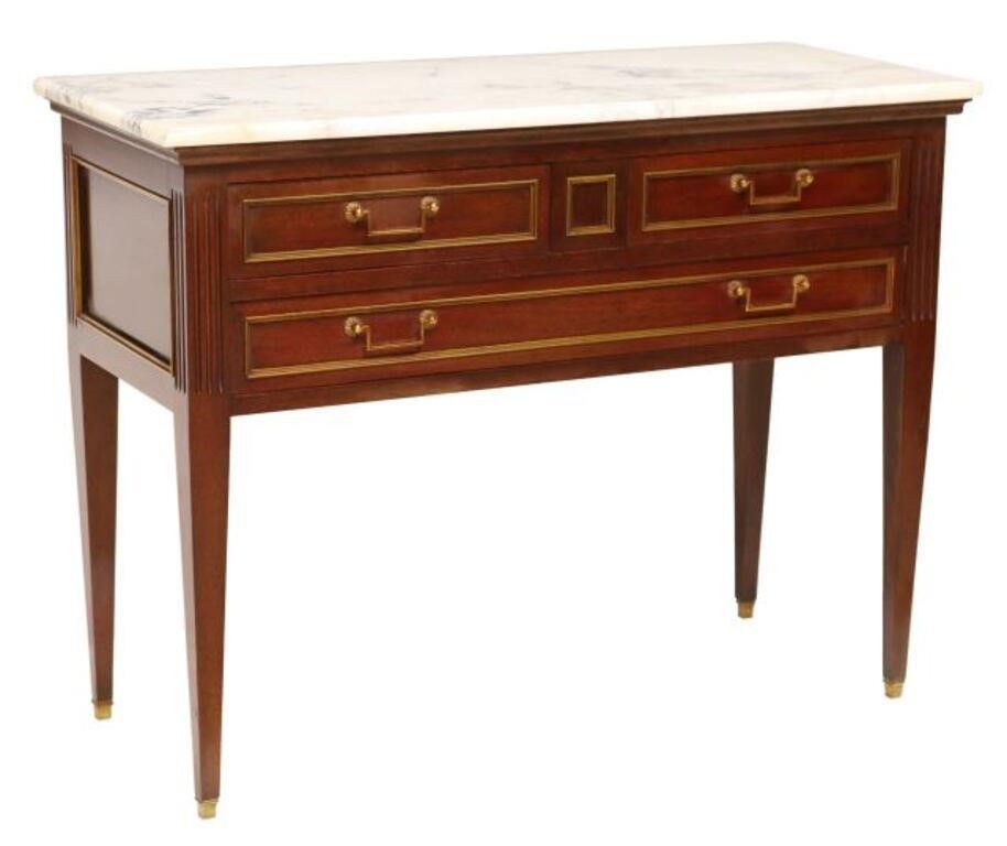 LOUIS XVI STYLE MARBLE-TOP MAHOGANY