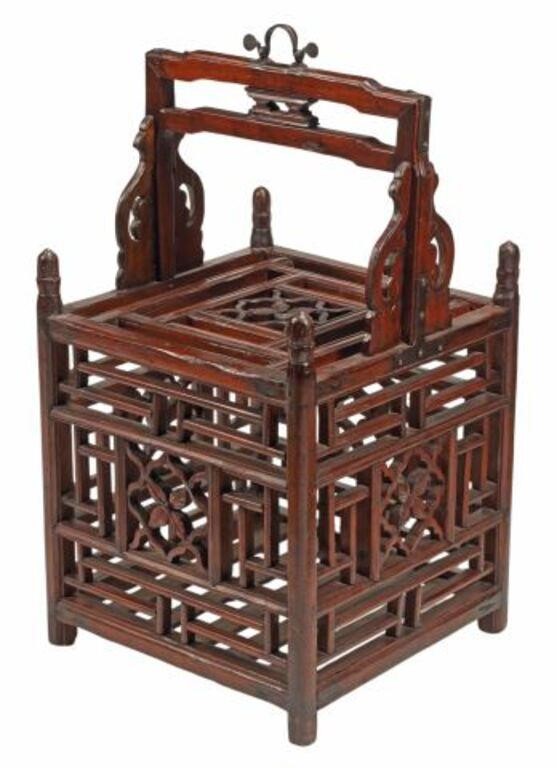 CHINESE CARVED & PIERCED BIRDCAGEChinese