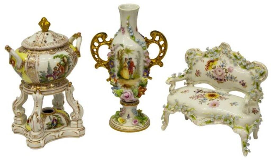  3 GERMAN PORCELAIN MINIATURES  2f7e0b