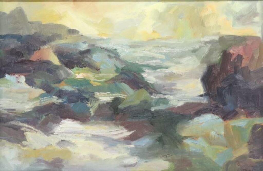 SIGNED STEIMLE ABSTRACT SEASCAPE