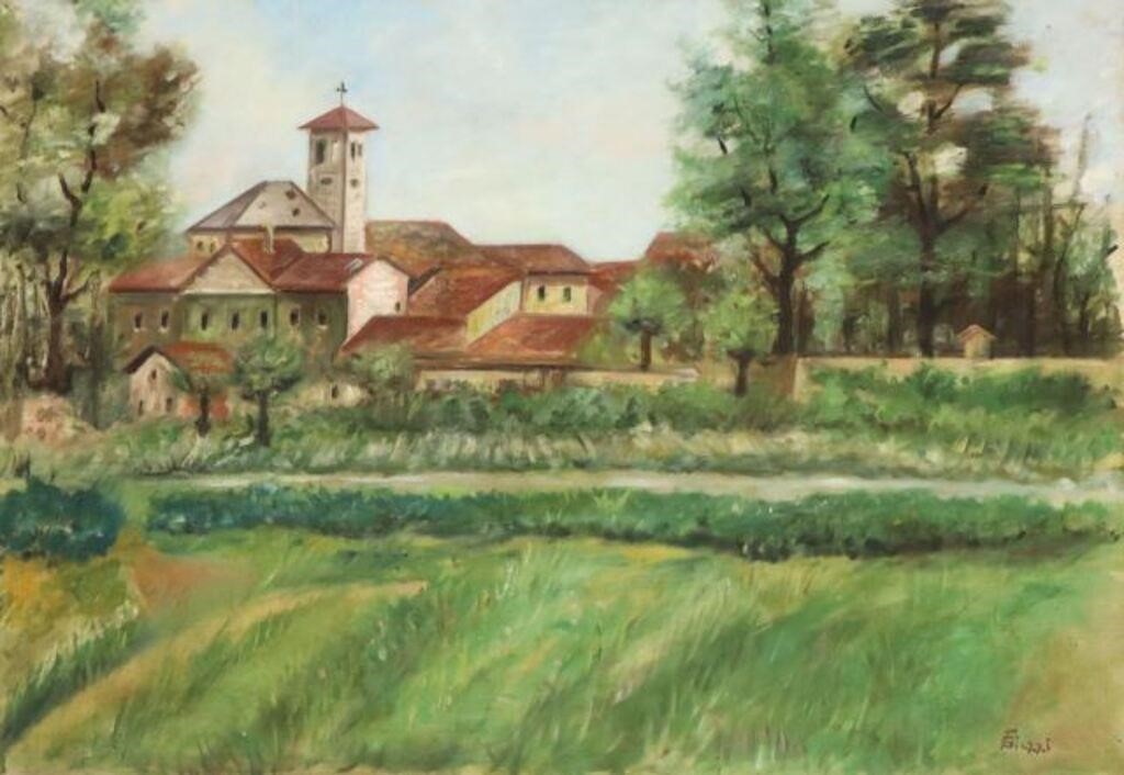 T. GIAZZI (20TH C.) PAINTING LANDSCAPE