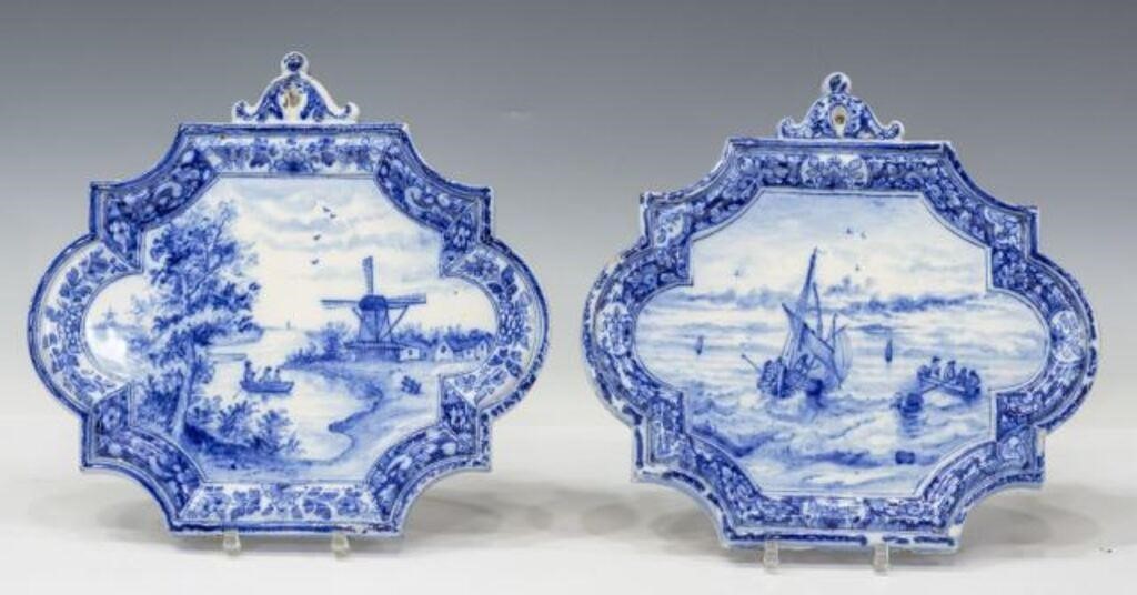  2 DUTCH DELFT BLUE WHITE WALL 2f7f36