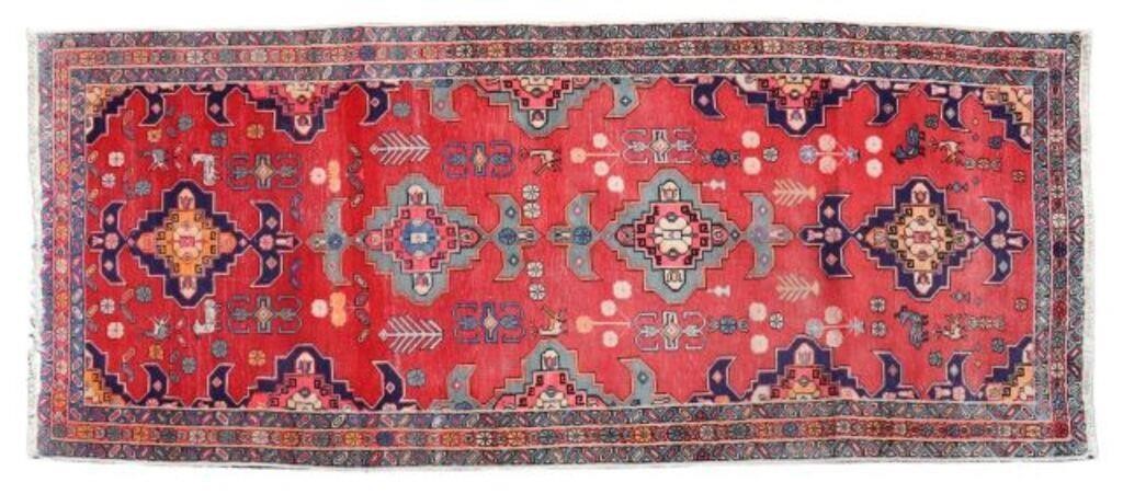 HAND-TIED PERSIAN MESHKIN RUNNER,