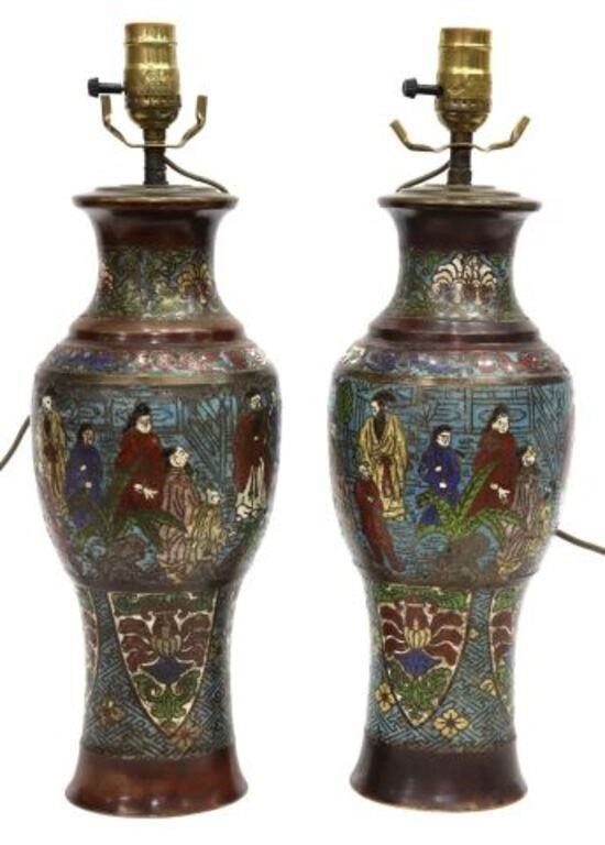  2 CHINESE CHAMPLEVE ENAMEL VASE 2f7fc9