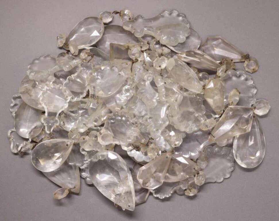  LOT CUT CRYSTAL CHANDELIER PENDALOGUES 2f7fcc