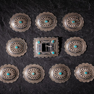 Navajo Silver and Turquoise Conchas 2f80b7