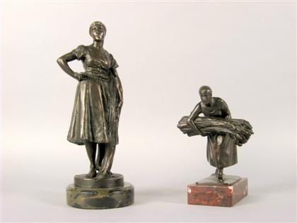 Two German bronze figures of farm girls