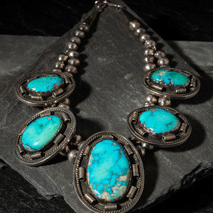 Navajo Silver and Turquoise Choker third 2f8168