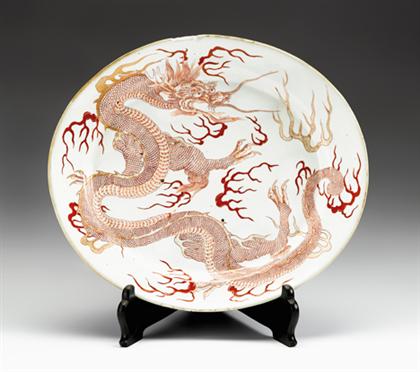 Japanese iron-red decorated porcelain
