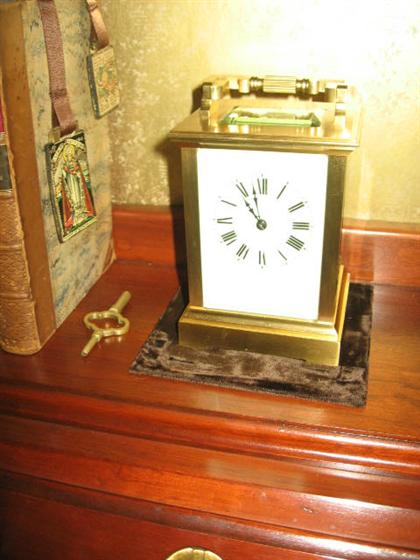 French brass cased carriage clock