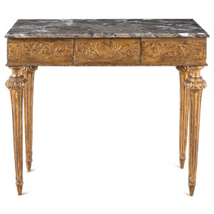 A North Italian Giltwood Marble-Top