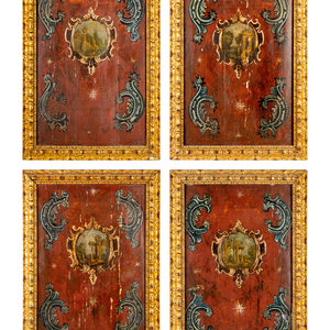 A Set of Four Italian Painted Panels 18th 2f82c7