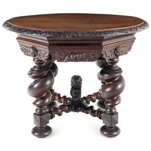 A Continental Carved Oak Center