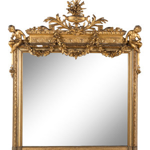 A Continental Giltwood Overmantel