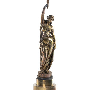 A Continental Silvered Bronze Figural