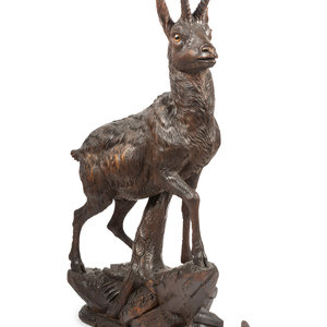 A Black Forest Carved Pronghorn
19th