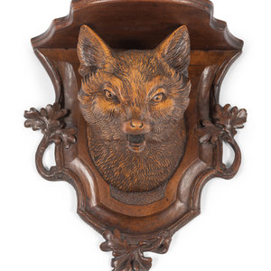 A Black Forest Carved Fox Wall 2f8315