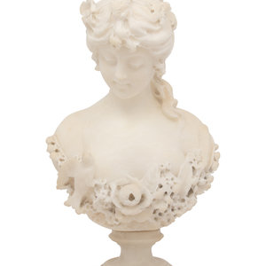 A Continental Carved Marble Bust 19th 2f8323