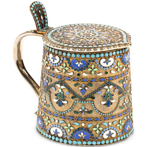 A Russian Enameled and Silver-Gilt